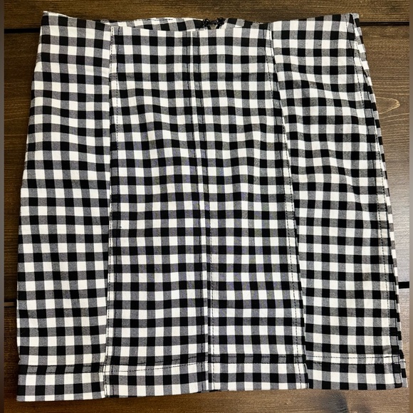 Free People Black & White Gingham Mini Skirt - Picture 7 of 11